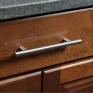 Set of 7 Steel Bar Pull, Brushed Nickel Kitchen Bathroom Handles Silver NEW
